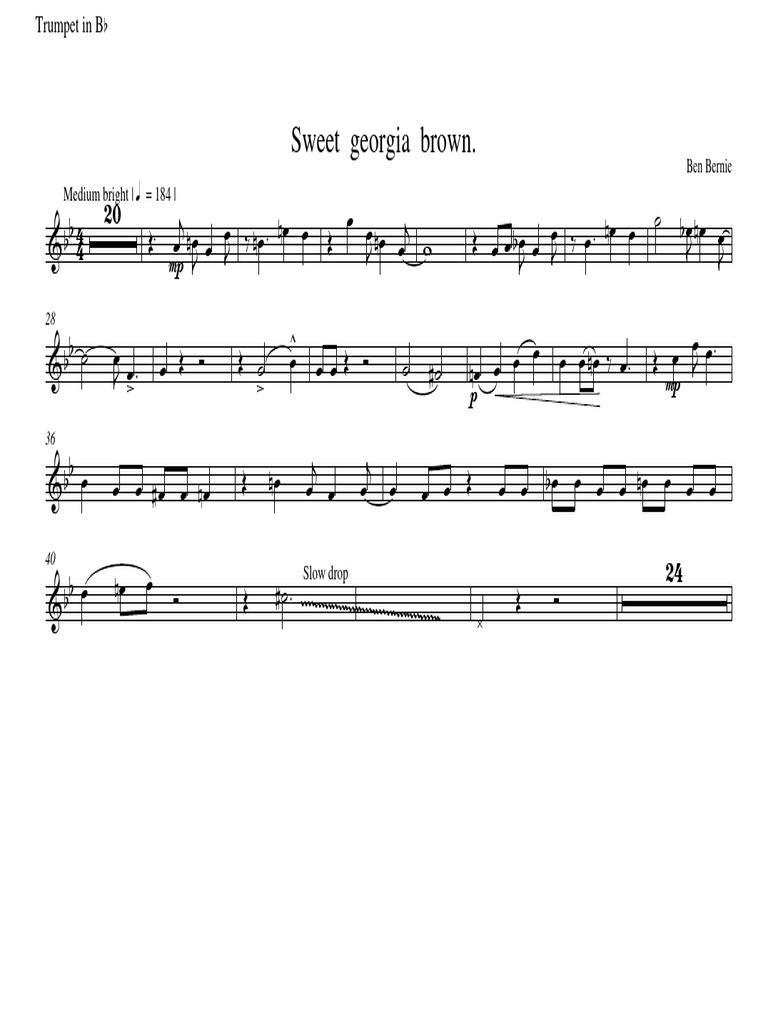 Sweet Georgia Brown for Trumpet Bb | PDF