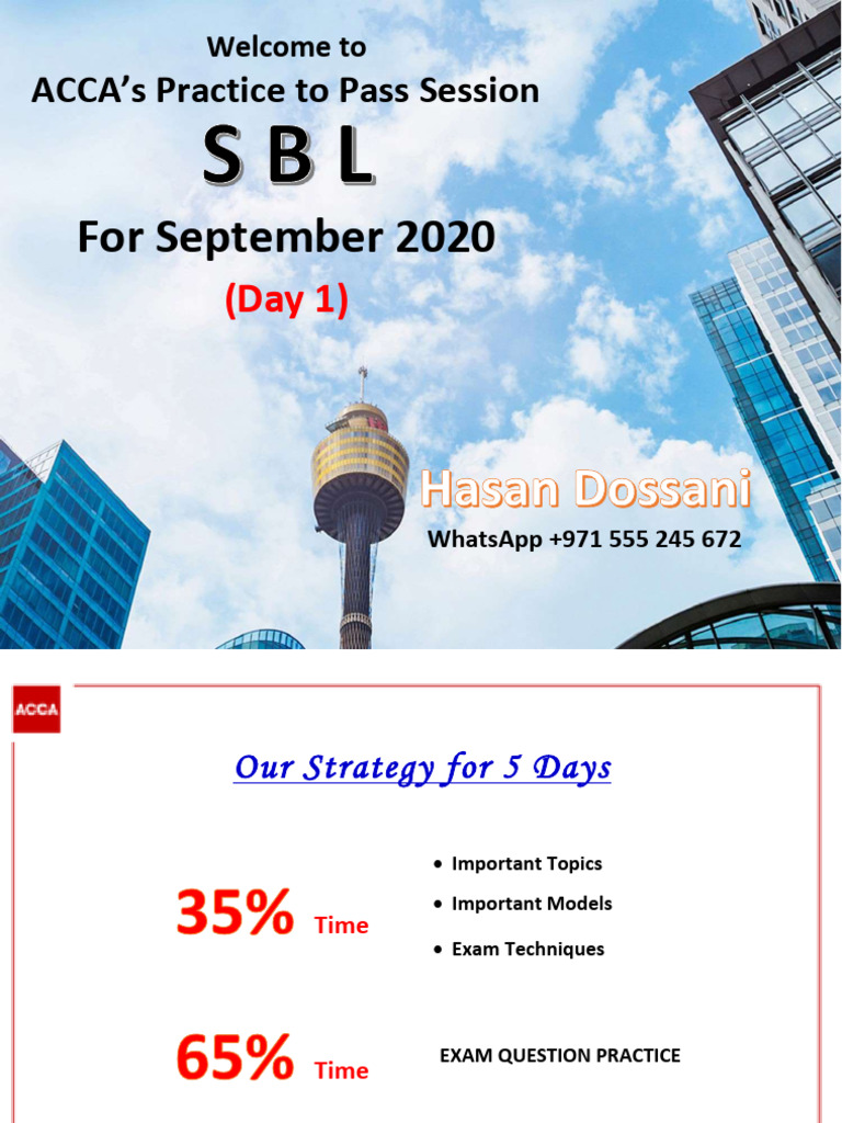 Preparing Acca Sbl Pdf Net Present Value