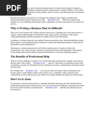 Business Plan Competitions Africa 2014