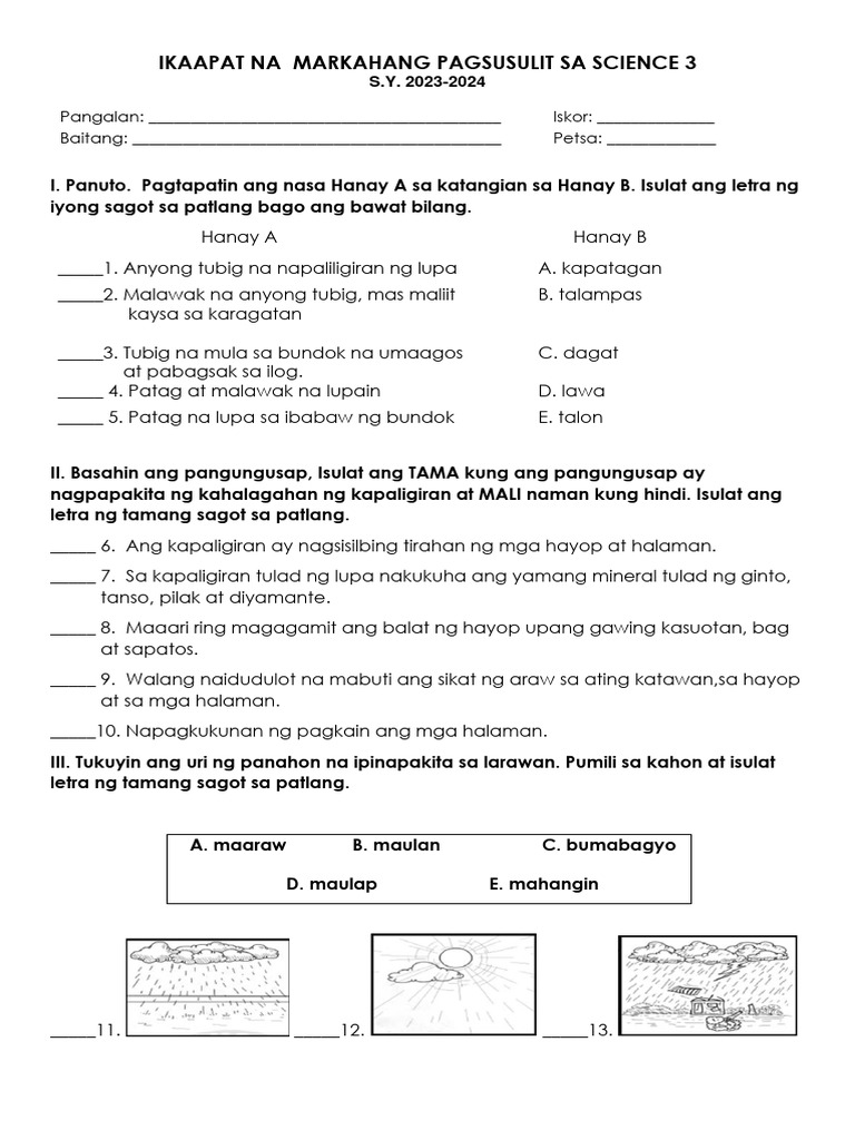 SCIENCE-3 Periodical Test | PDF