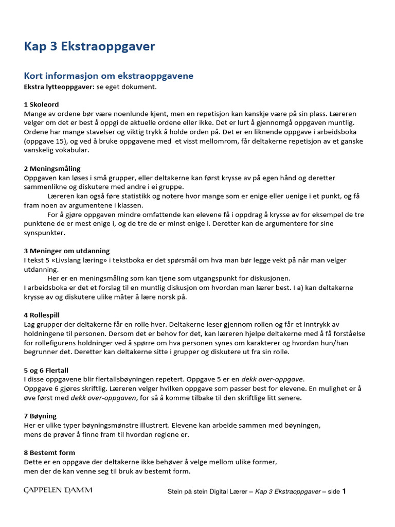 Kap 3 Ekstraoppgaver PDF | PDF