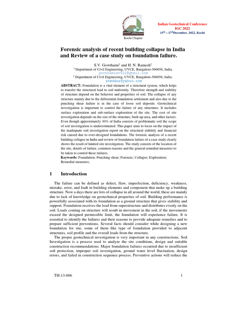 Forensic Analysis of India Building Collapse | PDF | Geotechnical ...
