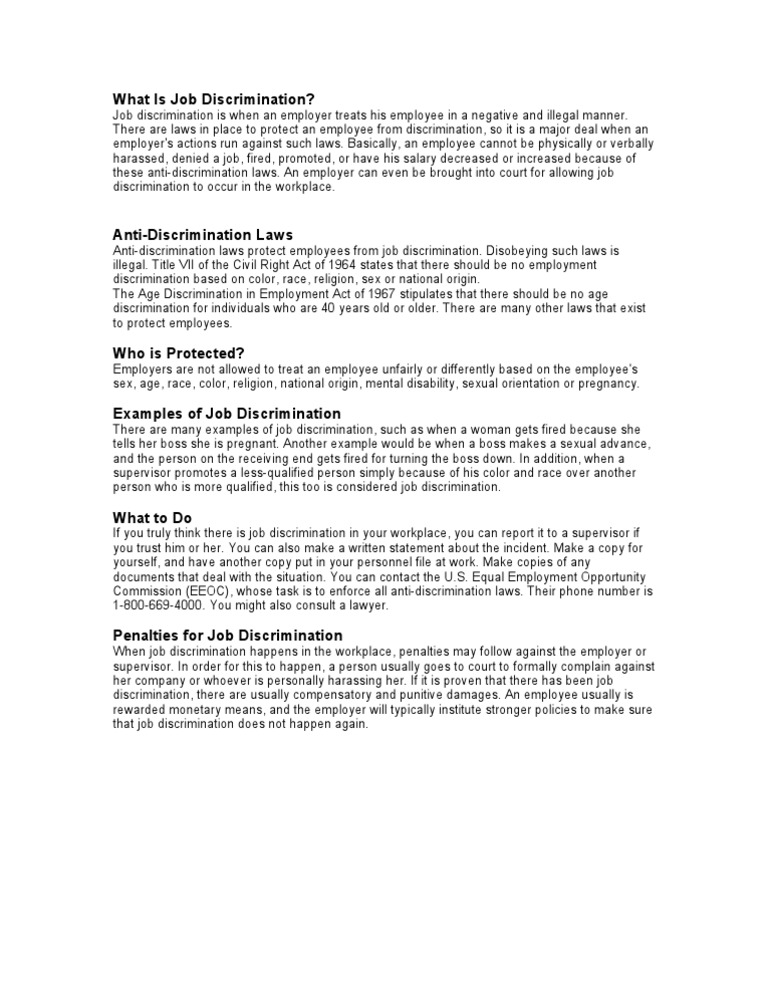 Understanding Job Discrimination | PDF | Ageism | Discrimination
