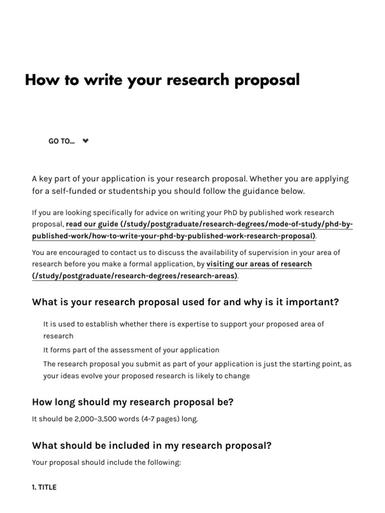 How To Write Your Research Proposal - University of Westminster, London ...