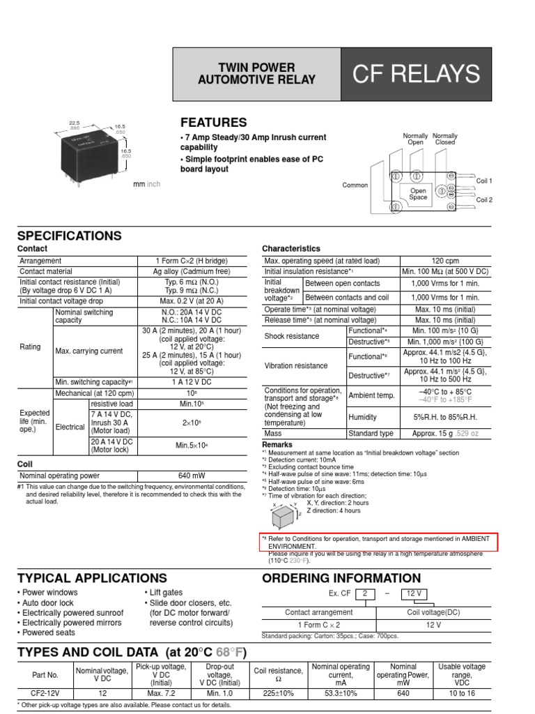 CF Relays Eng 0 | Download Free PDF | Relay | Switch