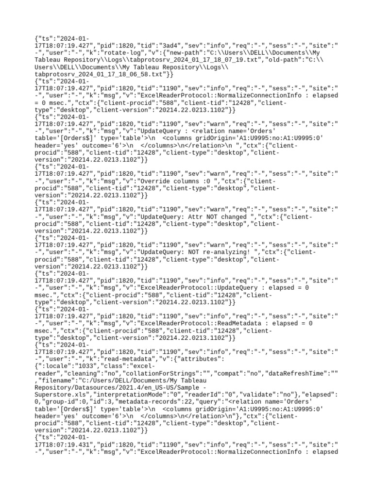Tableau Log Rotation and Metadata Updates | PDF | Computer Architecture ...