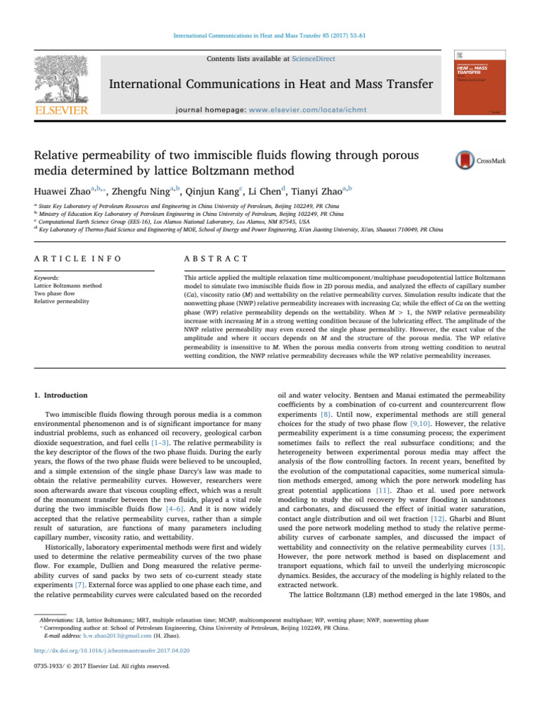 Relative Permeability in Porous Media Simulation | PDF | Wetting ...