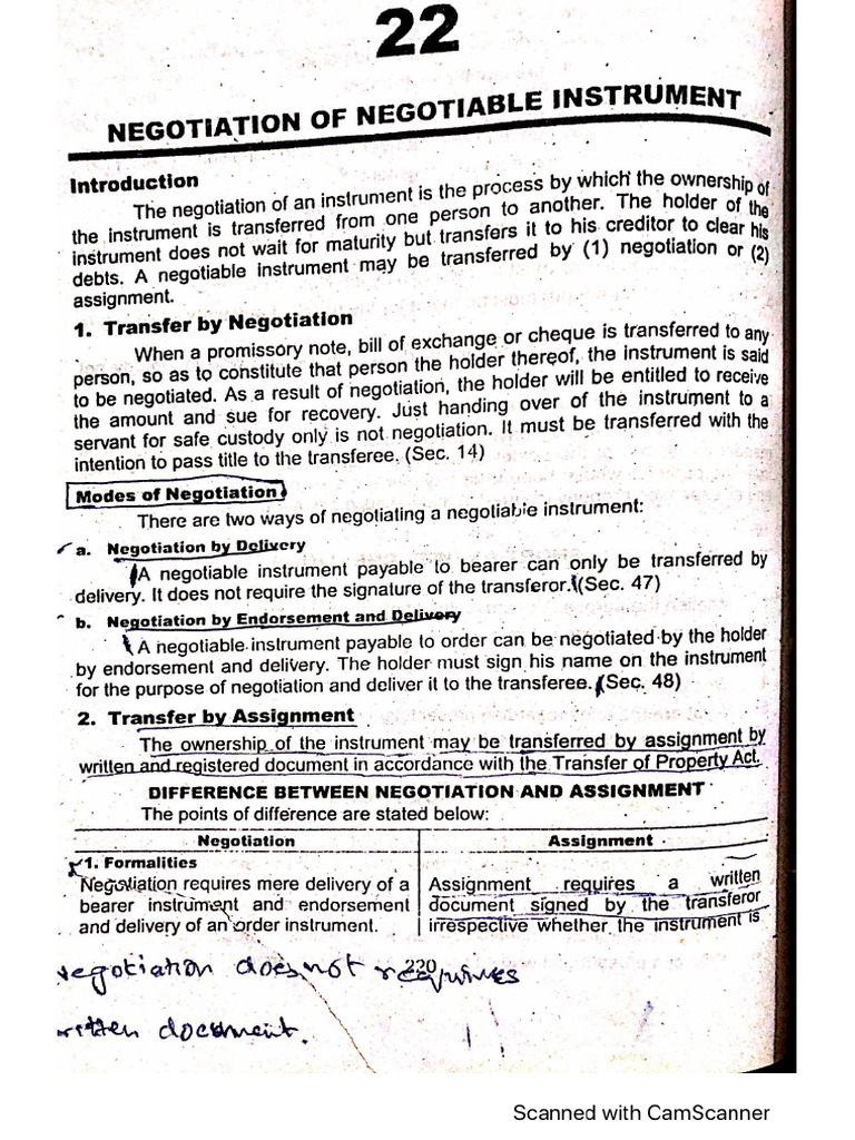 Negotiable Instrument CH 04 | PDF