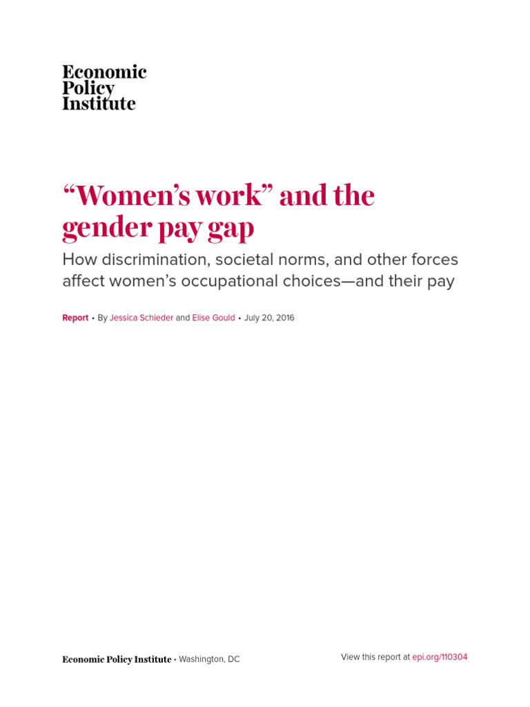 Women - S Work and Gender Pay Gap | PDF | Gender Pay Gap | Employment ...