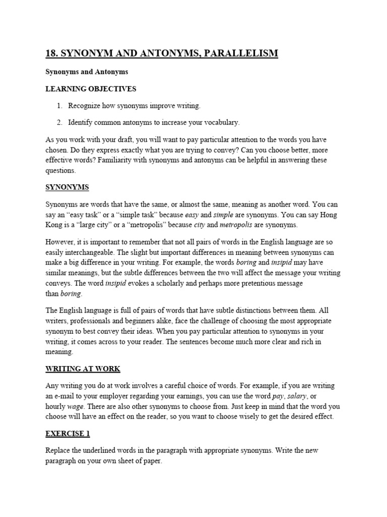 SYNONYMS AND ANTONYMS-3 | PDF | Renaissance | Florence