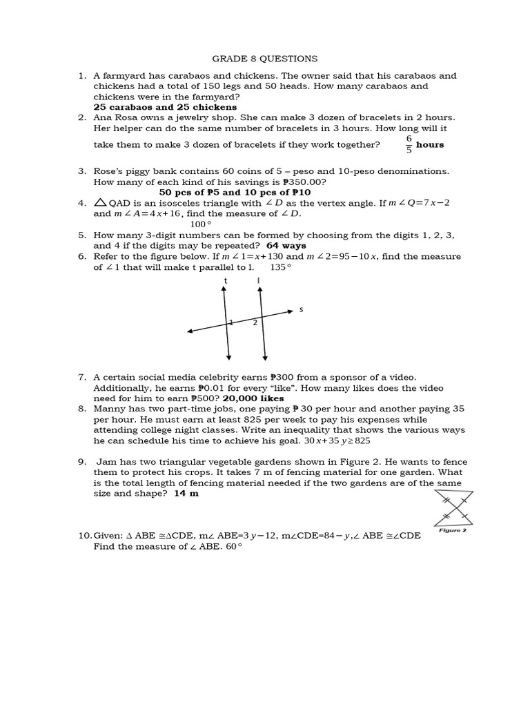 GRADE-8-QUESTIONS | PDF