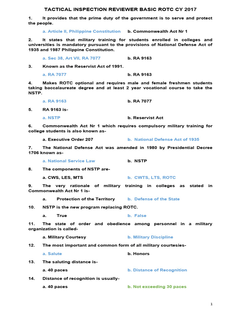 Tactical Inspection Reviewer, 2017 | PDF | Leadership