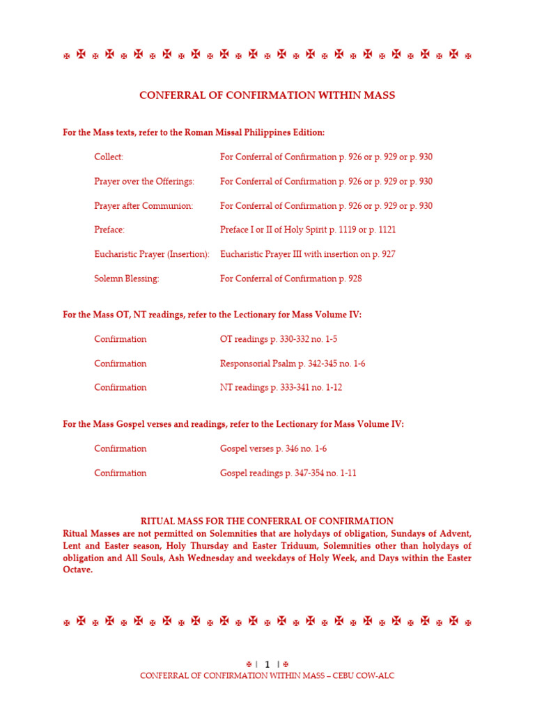 Rite of Confirmation Within Mass - ByEdson - OfFICIAL | PDF | Mass ...