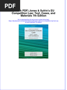 Ebook Download (Ebook PDF) Jones & Sufrin's EU Competition Law: Text, Cases, and Materials 7th Edition All Chapter