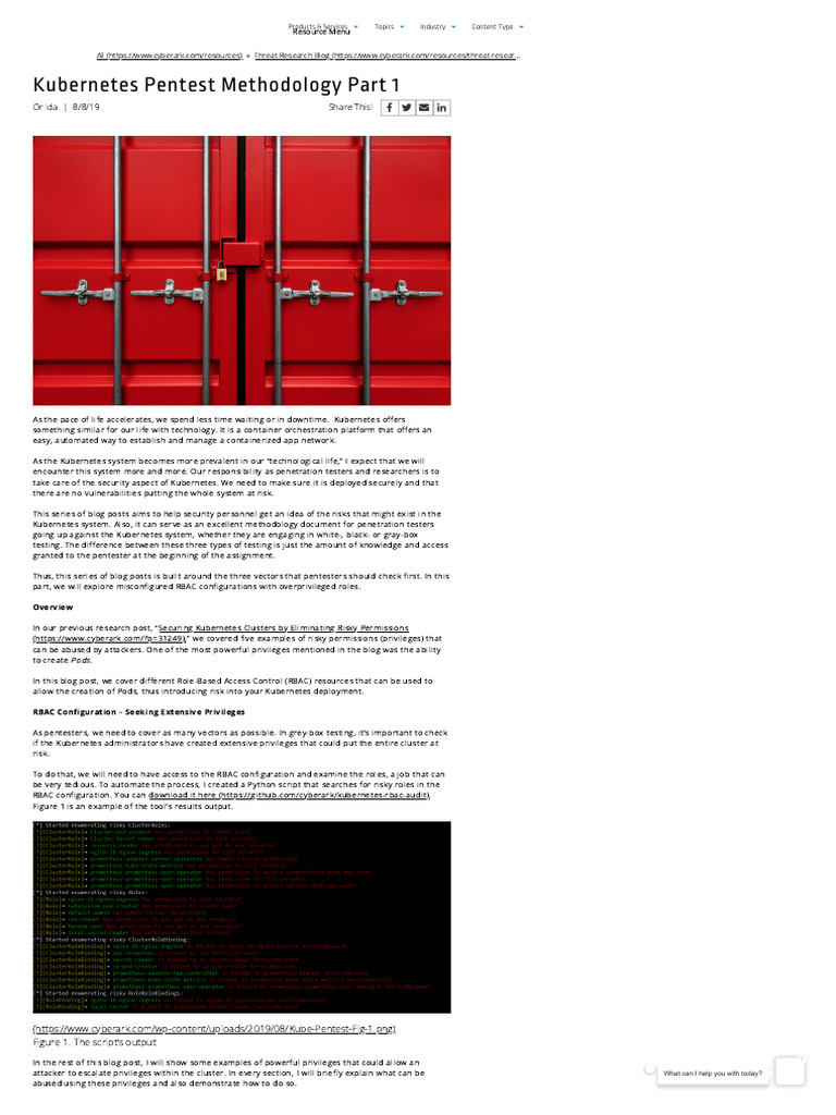 Kubernetes Pentest Methodology Part 1 | PDF | Penetration Test | Computing