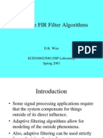 Adaptive FIR Filter Algorithms: D.K. Wise