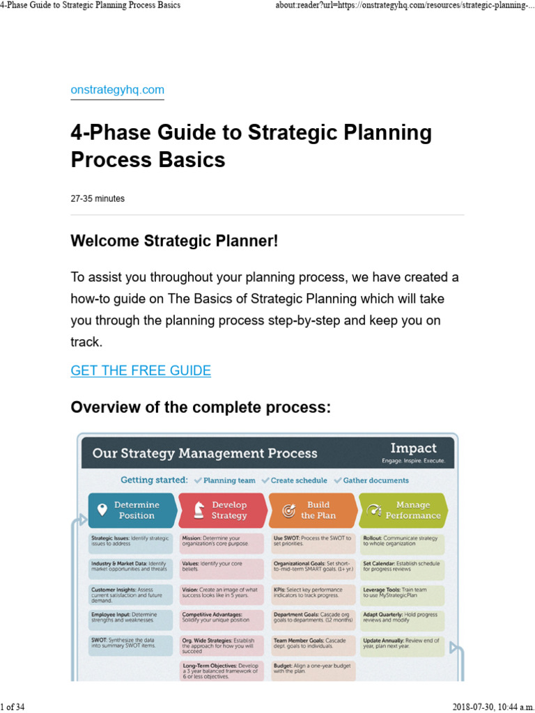 Strategic Planning: 4-Phase Guide | PDF | Strategic Planning | Swot ...