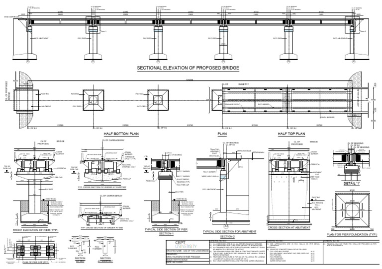 Proposed Two-Lane Bridge Drawings | PDF | Structural Engineering ...