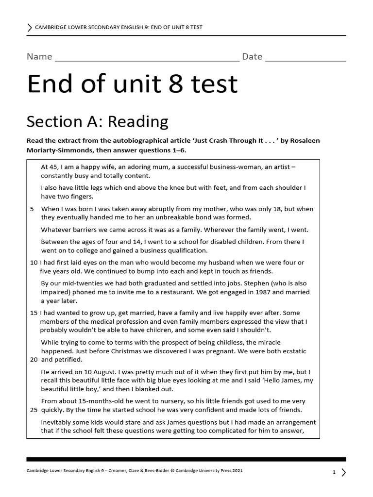 LS_English_9_unit_8_test | PDF