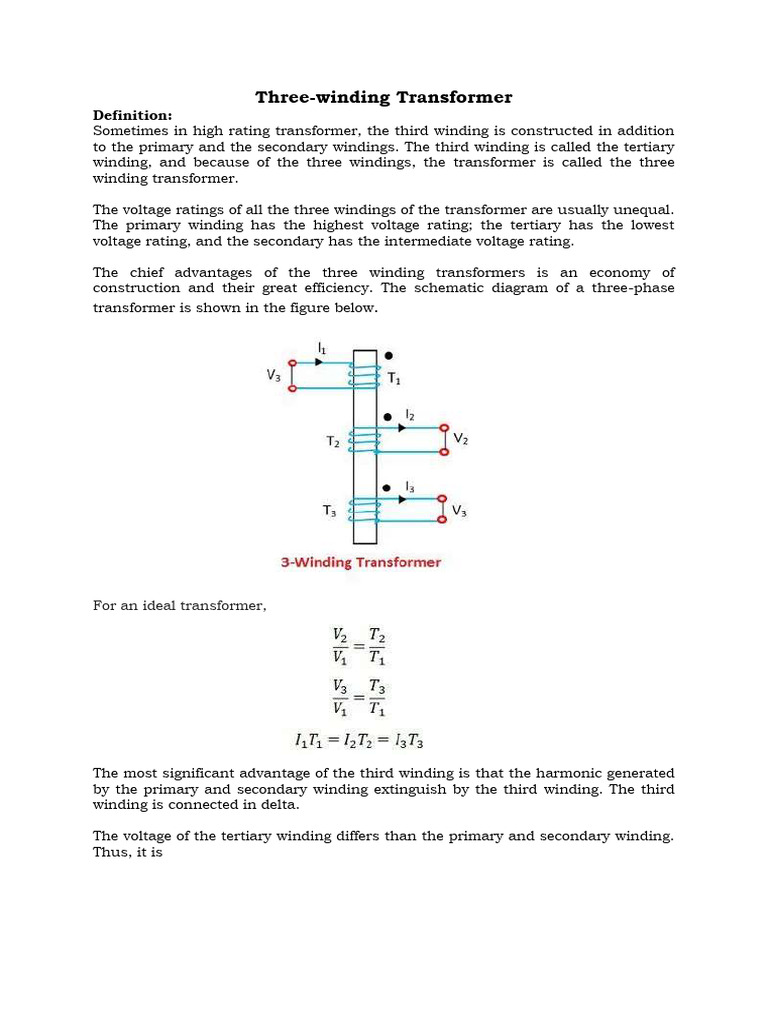Three Winding Transformer | PDF
