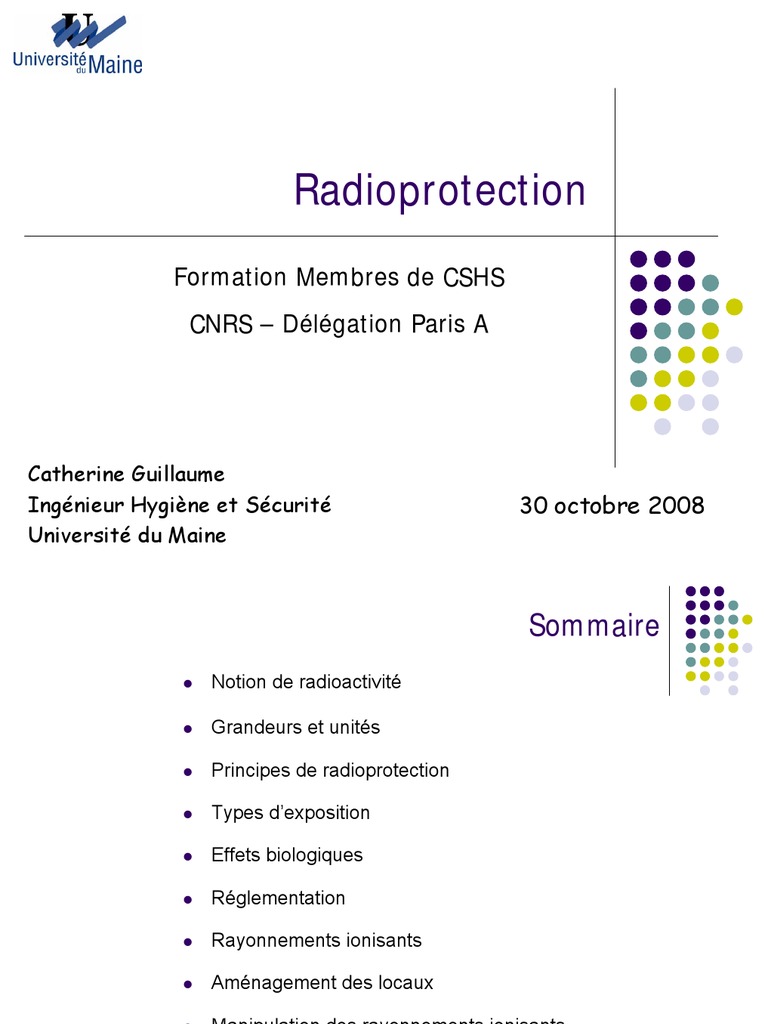 Principes de la radioprotection | PDF | Radioprotection | Sûreté nucléaire