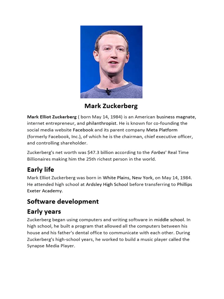 Facebook Pdf Mark Zuckerberg