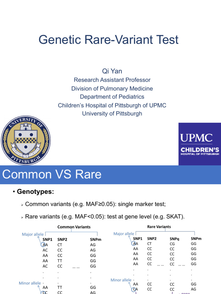 Rare Variant Genetic Testing Methods | PDF | Statistics | Regression ...