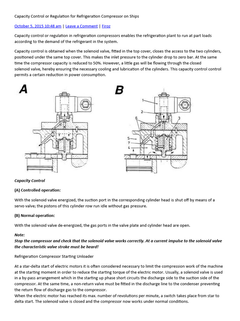 Refrigeration Compressor Capacity Control | PDF | Valve | Refrigeration