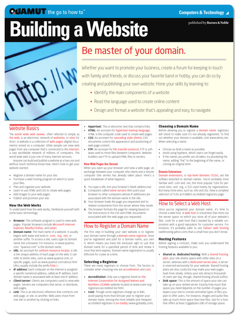 How to Build Your Own Website Guide | PDF | Html Element | World Wide Web