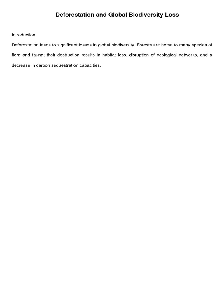 Impact of Deforestation on Biodiversity | PDF | Science & Mathematics