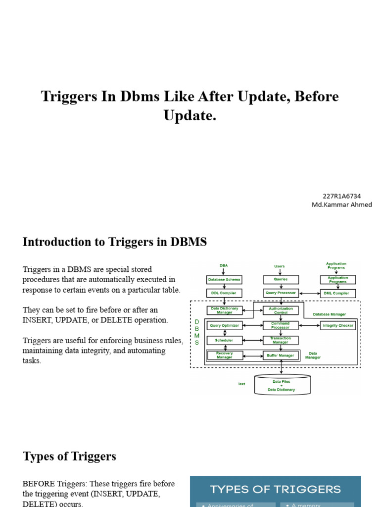 Triggers In Dbms