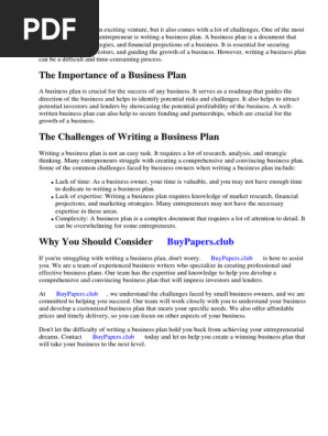 Small Business Plan Sample Australia