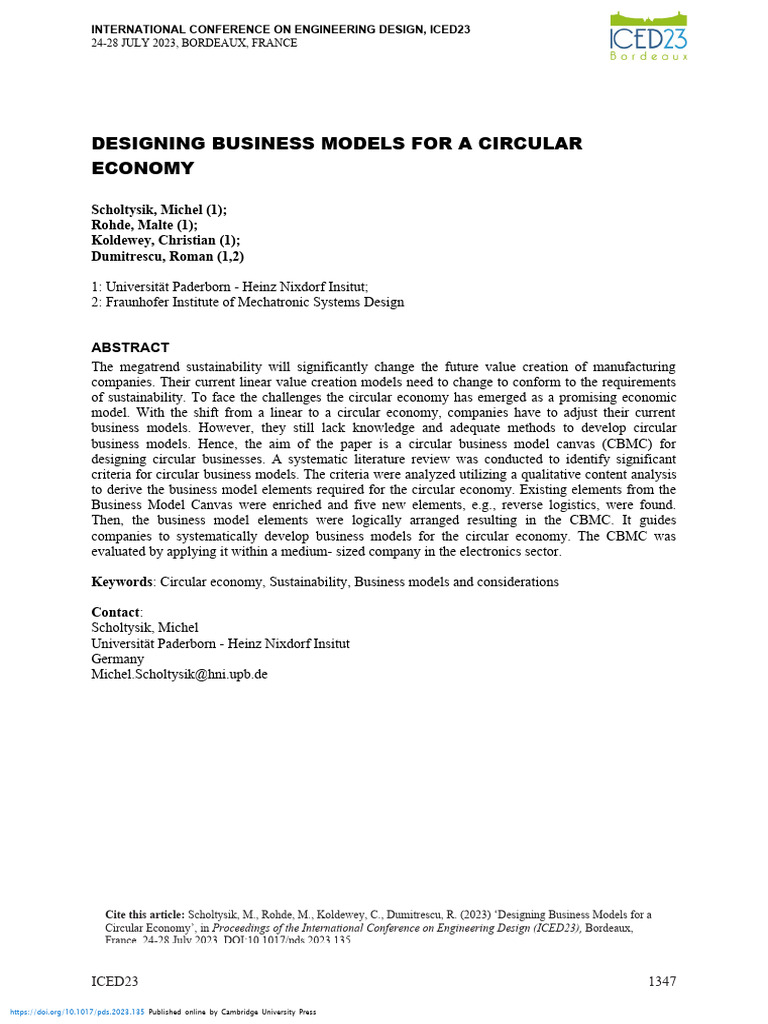 Circular Business Model Canvas Design | PDF | Business Model | Life ...
