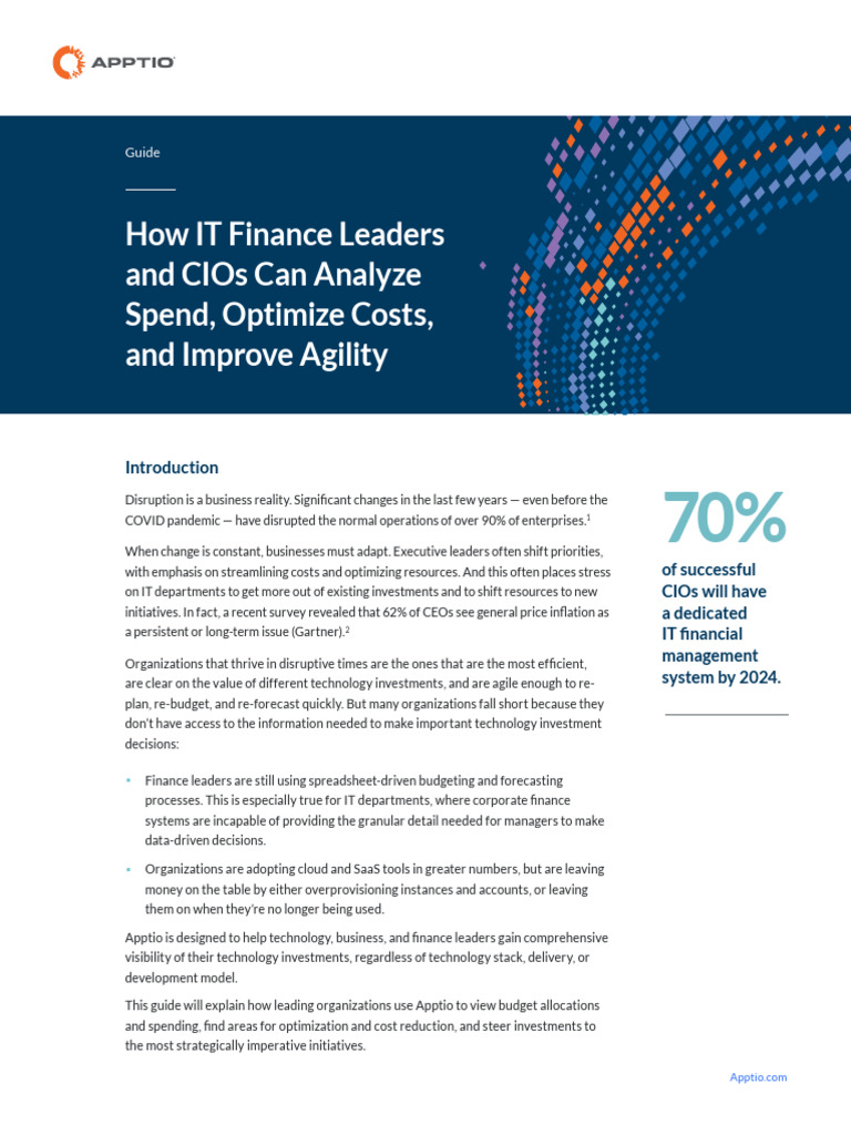 How It Finance Leaders Cios Analyze Spend Optimize Costs Improve ...