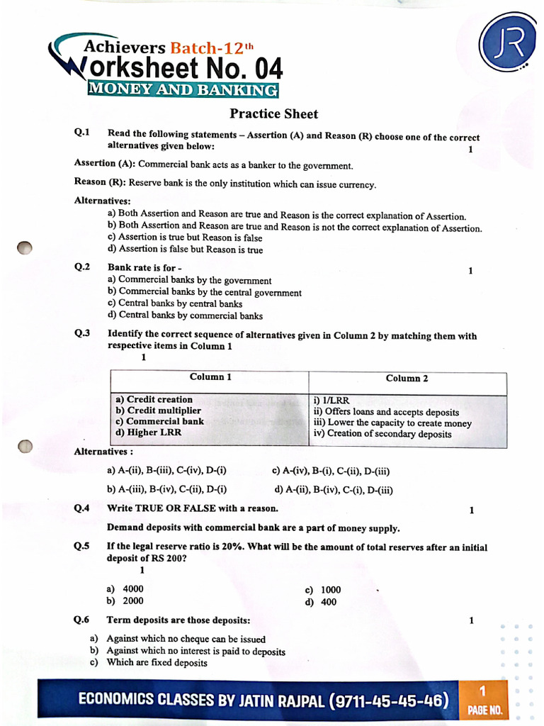 Unlocking the Mechanics of Money and Banking: Insights from Powerful Chapter 8 on Money and Banking Worksheet Answers
