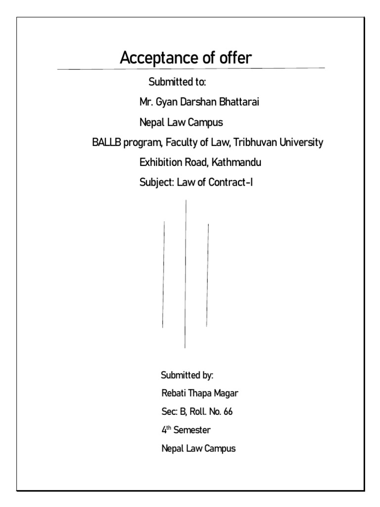 Understanding Acceptance of Offer in Contracts | PDF | Offer And ...