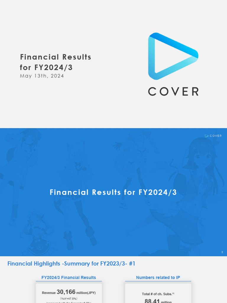 Financial results for fy2024 3 m a y 1 3 t h 2 0 2 4 pdf you tube