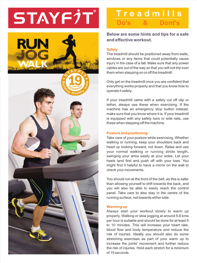 Treadmill Safety and Usage Guidelines | PDF | Physical Exercise
