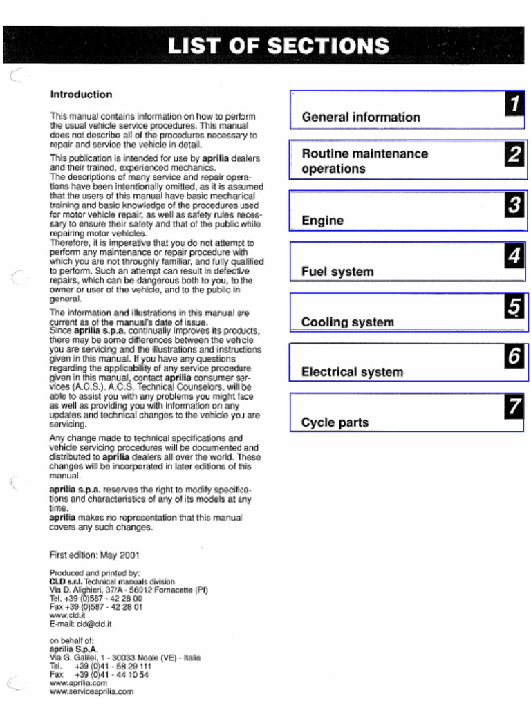 APRILIA SCARABEO 250 SERVICE MANUAL PDF visual data 4
