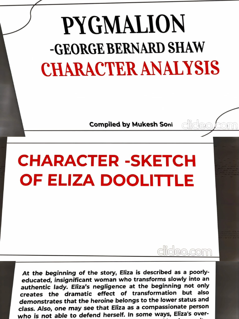 character sketch | Download Free PDF | Pygmalion (Play)