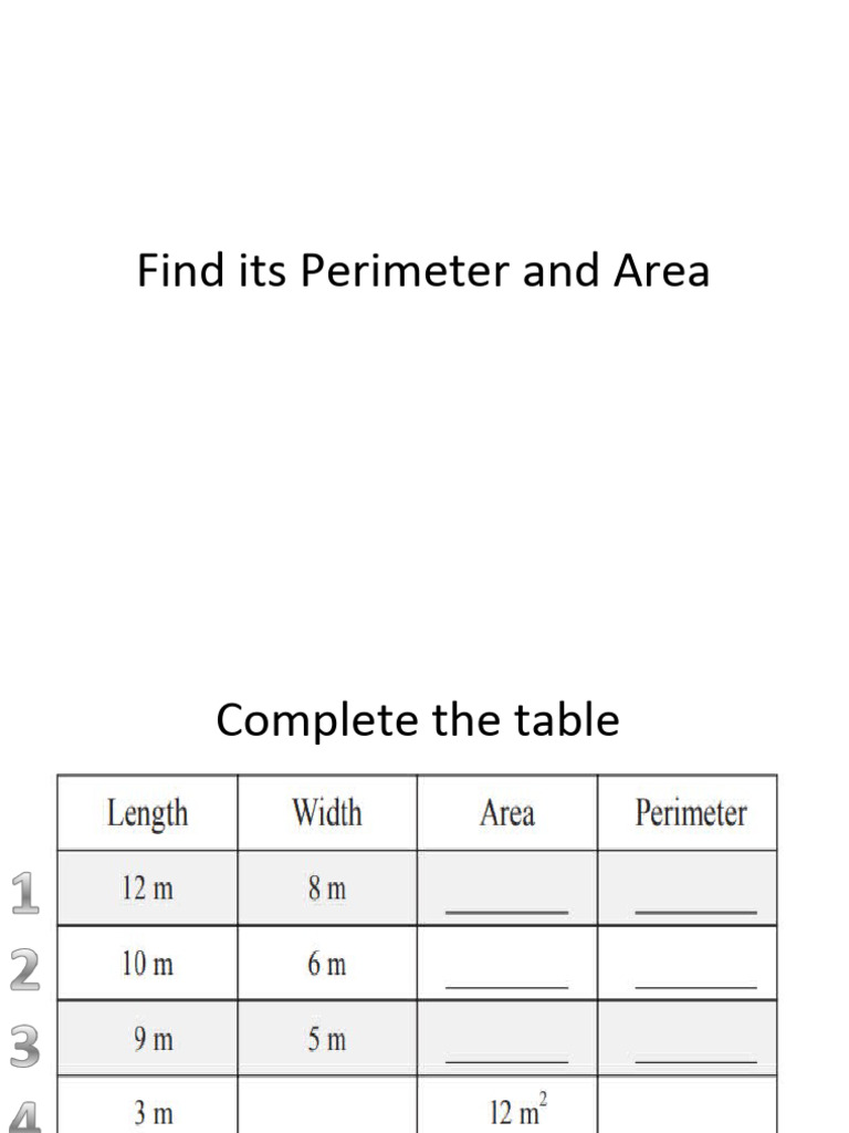 Find Its Perimeter and Area Conversion | PDF
