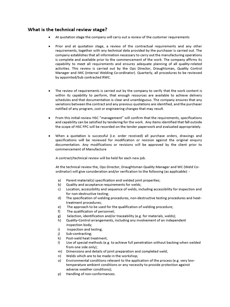Technical Review Process Overview | PDF | Nondestructive Testing | Welding