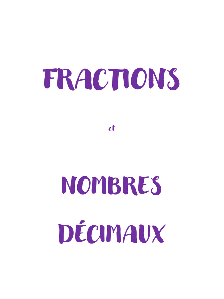 Fractions et Nombres Décimaux à l'École | PDF | Division | Nombre
