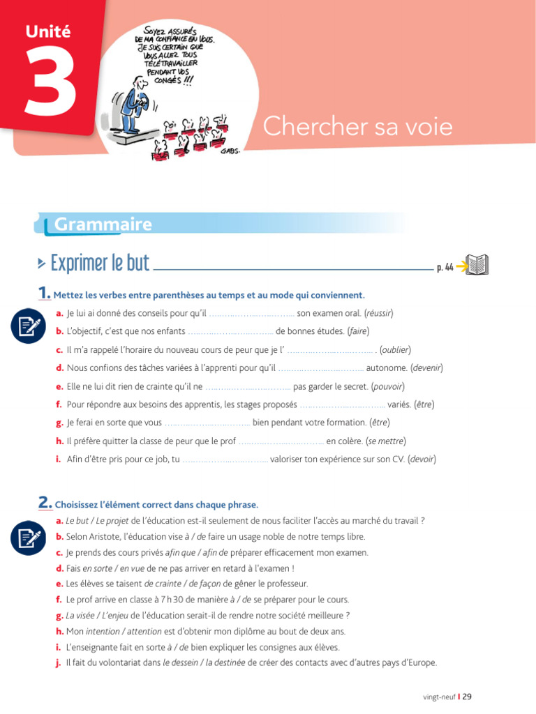 Exprimer le but en français : exercices et vocabulaire | PDF | Sans-abri