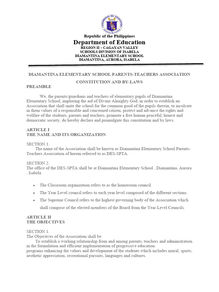 Spta Constitution And By Laws Pdf Presidents Of The United States