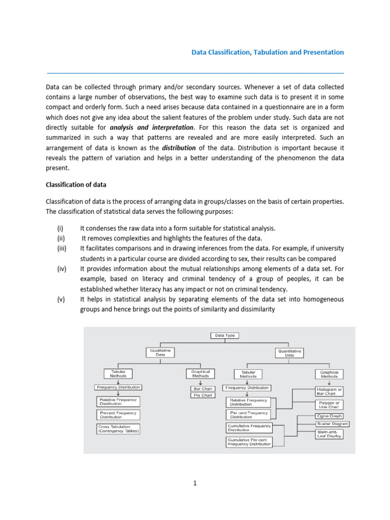 Data Classification and Presentation Guide | PDF | Level Of Measurement ...