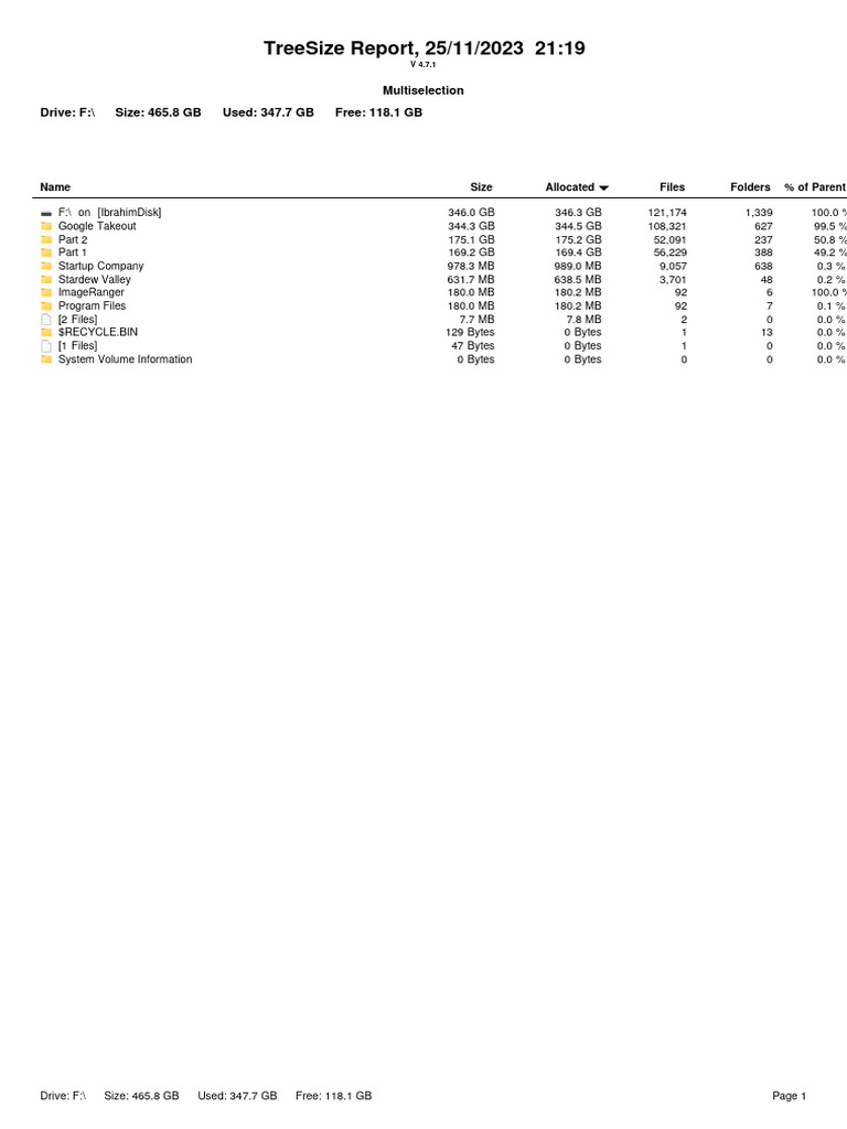 TreeSize Free Export | PDF