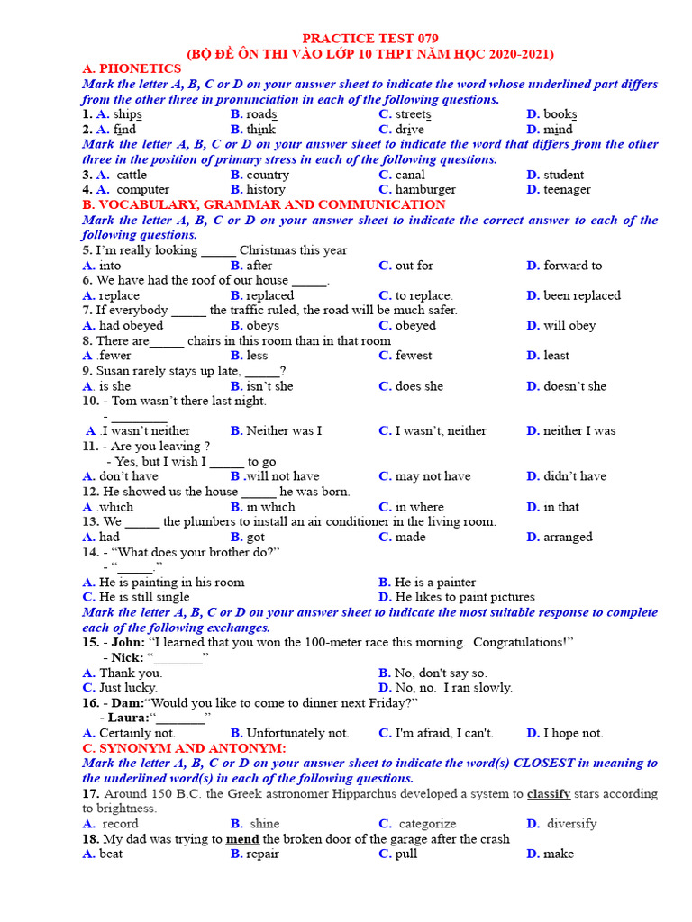 Practice Test for Grade 10 Admission | PDF | Volcano | Earth