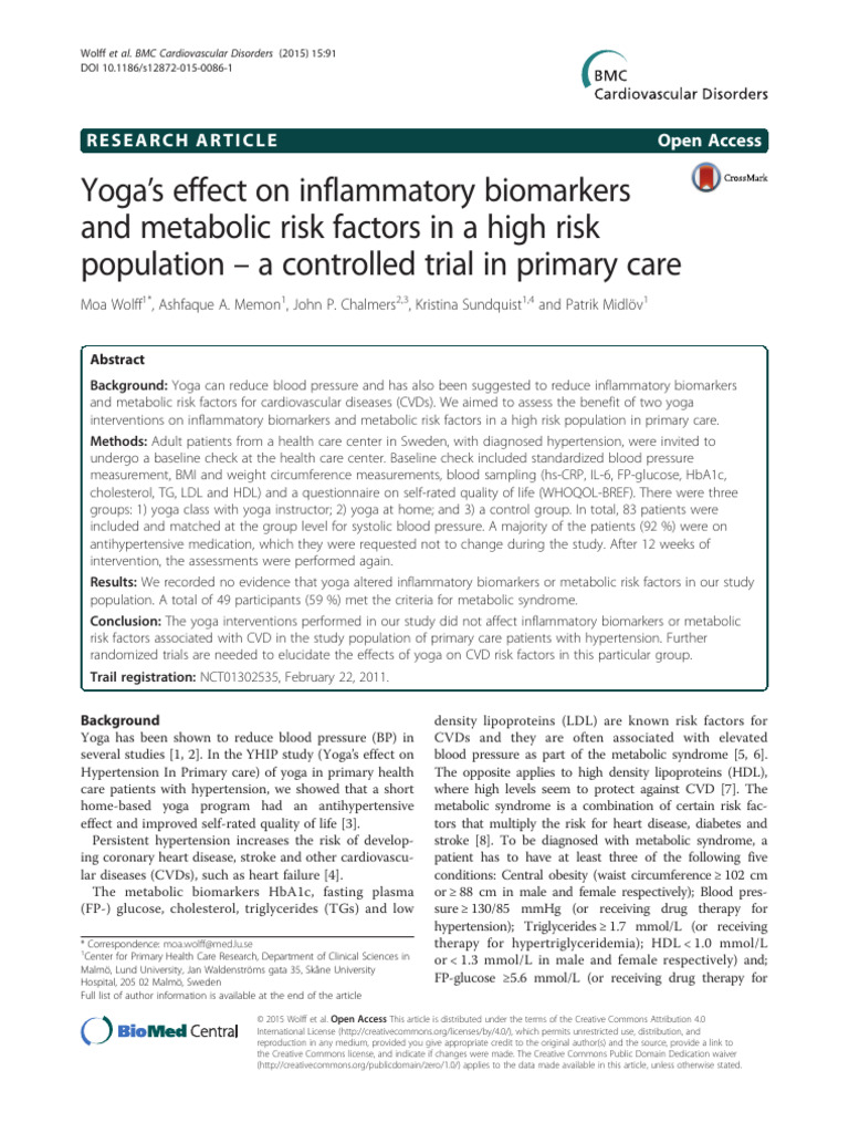 Wolff 2015 BMC Cardiovasc Disord | PDF | Cardiovascular Diseases ...