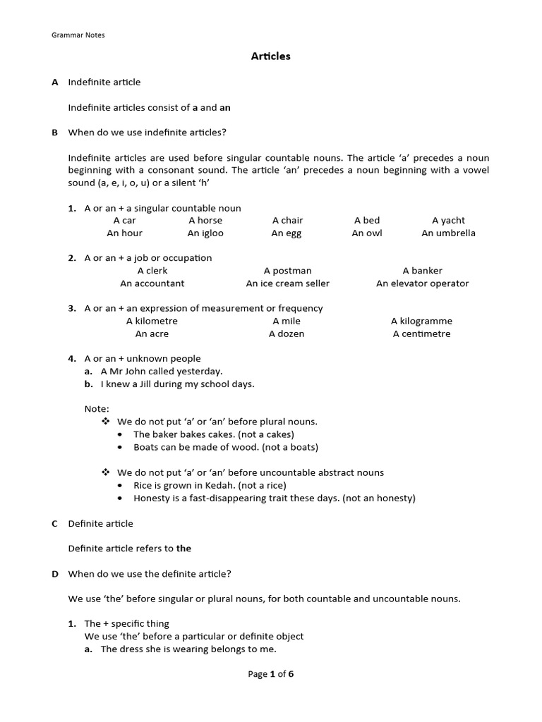 Understanding Articles in English Grammar | PDF | Tropical Cyclones | Noun